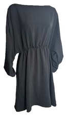 Women’s Medium Boat Neck Cinched Waist Minidress With Puffed Sleeves NWT