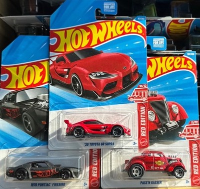 2026 Hot Wheels Red Edition N Case Set Supra/PassNGasser/Firebird W/protector