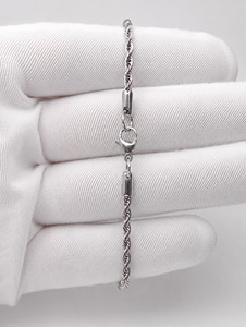 Authentic Gold Plated Rope Chain Bracelet 3mm Hip Hop Jewelry