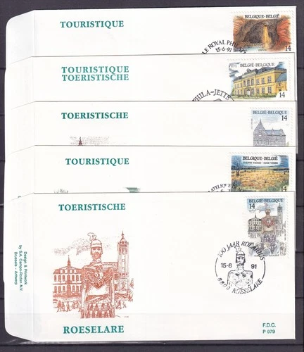 [LG79136] Belgium N°2410/2414FDC Architecture First Day Cover COB € 12,00 SUPERB
