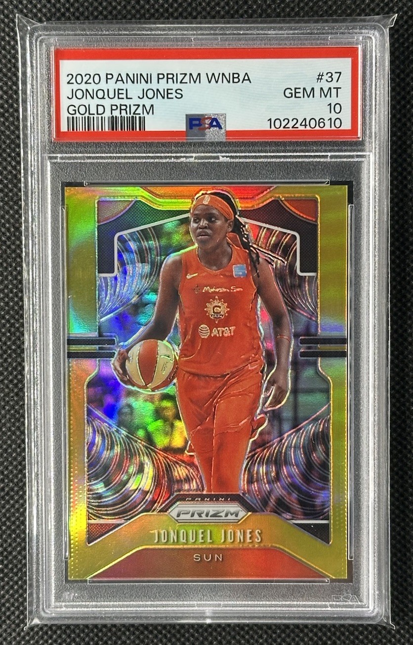 2020 Panini Prizm WNBA Jonquel Jones #37 Gold /10 PSA 10
