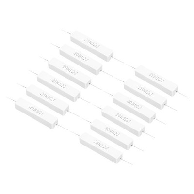 12 Pcs 1 Ohm Resistors, 20W Power Ceramic Cement Resistor Kit Tolerance 5%