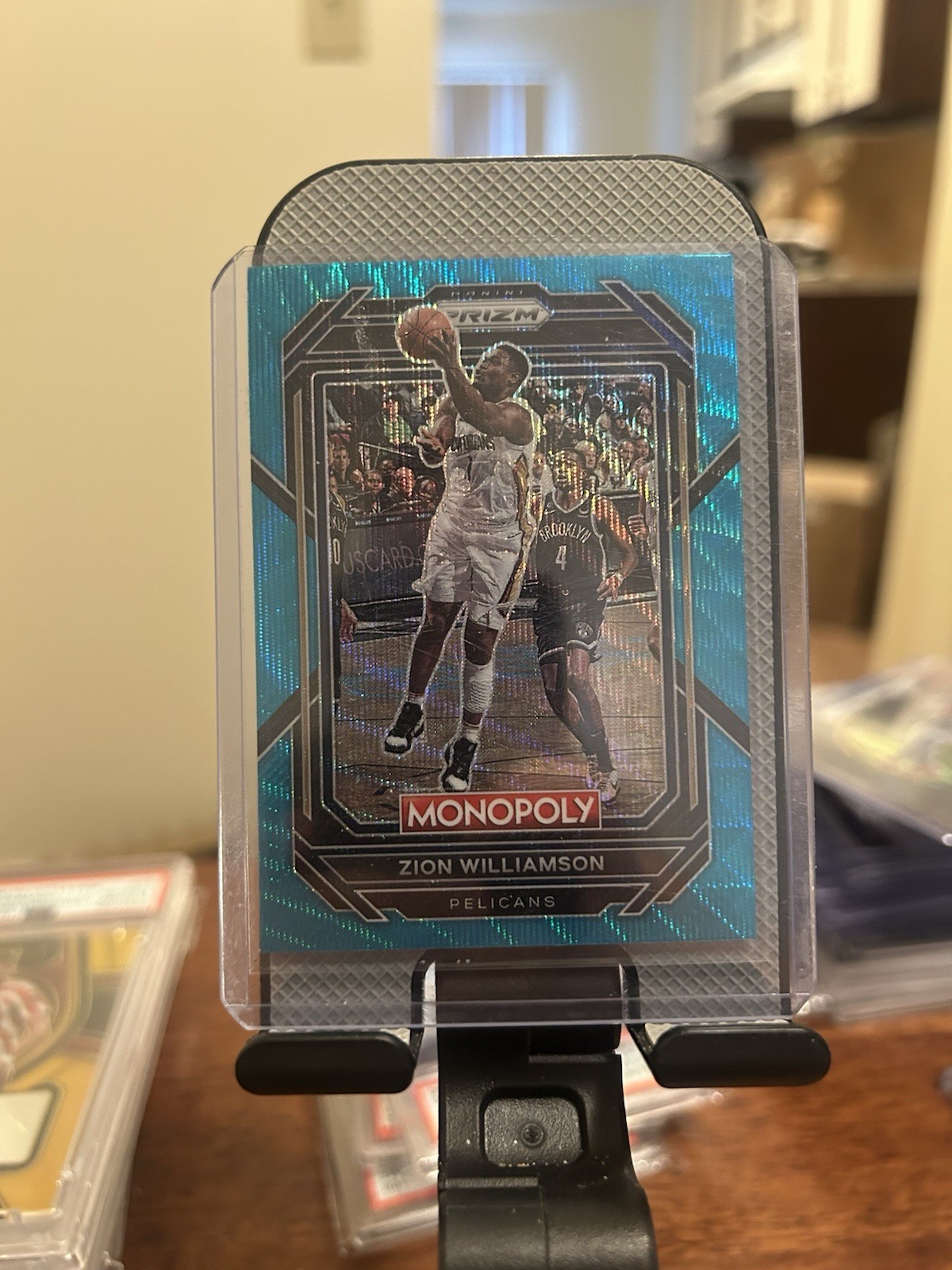 Zion Williamson 2022-23 Panini Prizm Monopoly Teal Wave Prizm #55