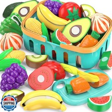 Cutting Play Food Toys For Kids, Pretend Play Kitchen Accessories, Fake Fruit
