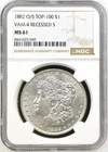 1882 O/S Morgan Dollar NGC MS61 VAM 4 Recessed S Top 100 Overmintmark Rare Coin