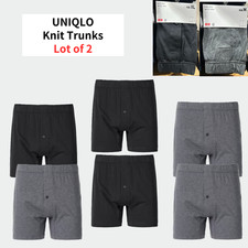[Lot of 2] UNIQLO Knitted Trunks Front-fly 100%Cotton Value Vol Disc S~4XL Japan