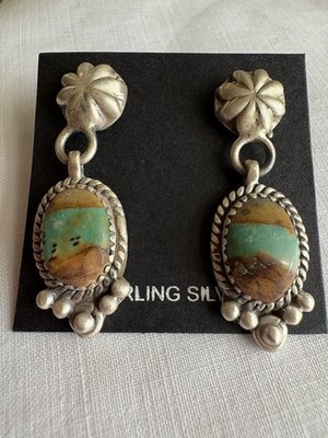 Pilot Mountain Turquoise - 925 Sterling Silver Earrings