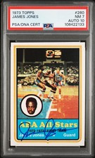 1973 TOPPS #260 JAMES JONES PSA 7 AUTO 10