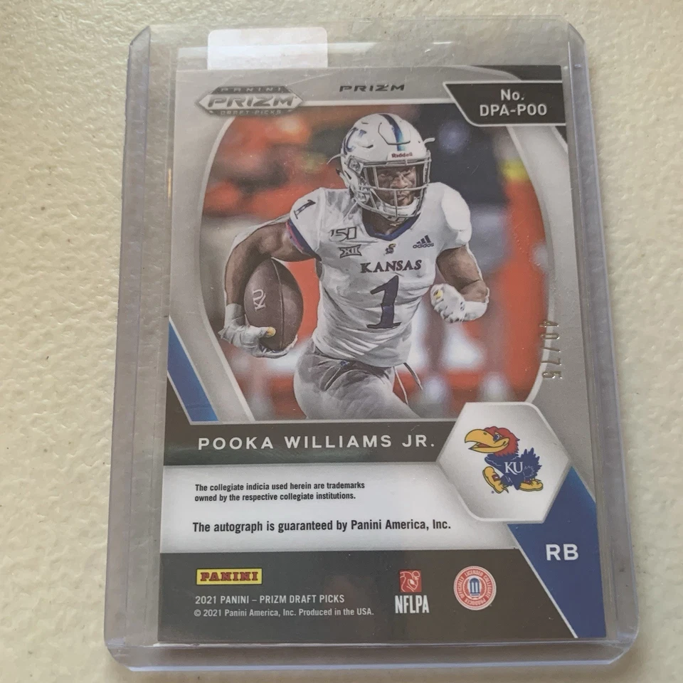 2021 Prizm Draft Picks Pooka Williams Jr. Silver Prizm Autograph #DPA-POO - Image 2 of 2
