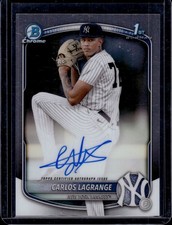 Carlos Lagrange 2025 First Bowman Chrome Prospect Auto Yankees CPACL