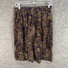 Sag Harbor Skirt Women M Medium Blue Floral A-Line Midi Mid Rise Rayon Casual