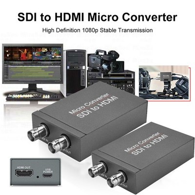2 ST 1 SDI In to 2 HDMI + SDI Out Mini HD Video Micro Konverter Audio Switcher
