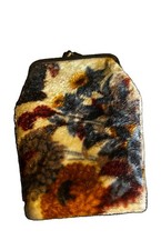 Vintage Floral Velvet Kisslock Cigarette Case Or Coin Purse