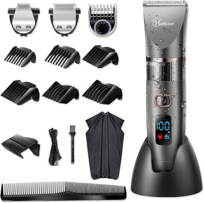 Hatteker 3 in 1 Herren Haarschneidemaschine Wasserdicht Barttrimmer Profi