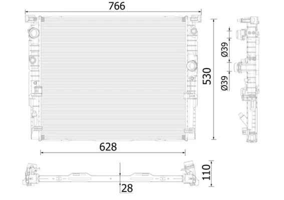 RADIATOR ENGINE COOLING CR 939 000P FOR BMW 5/G30/F90/G31 7/G11/G12 B48B20 2.0L - Image 2 of 4