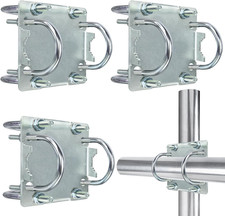 3 Sets Antenna Mast Clamp Cross-Over Bracket Kit with U Bolts for 1"-2" OD Poles