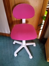 Swivel Height Adjustable Childrens Desk Chair Pink