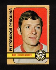 1972-73 JIM RUTHERFORD #15 ROOKIE OPC * GOALIE Star CANUCKS Exec KEY Hockey Card. rookie card picture