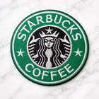 STARBUCKS COFFEE IRON ON PATCH 3" X 3"  FAST FREE SHIPPING & TRACKING