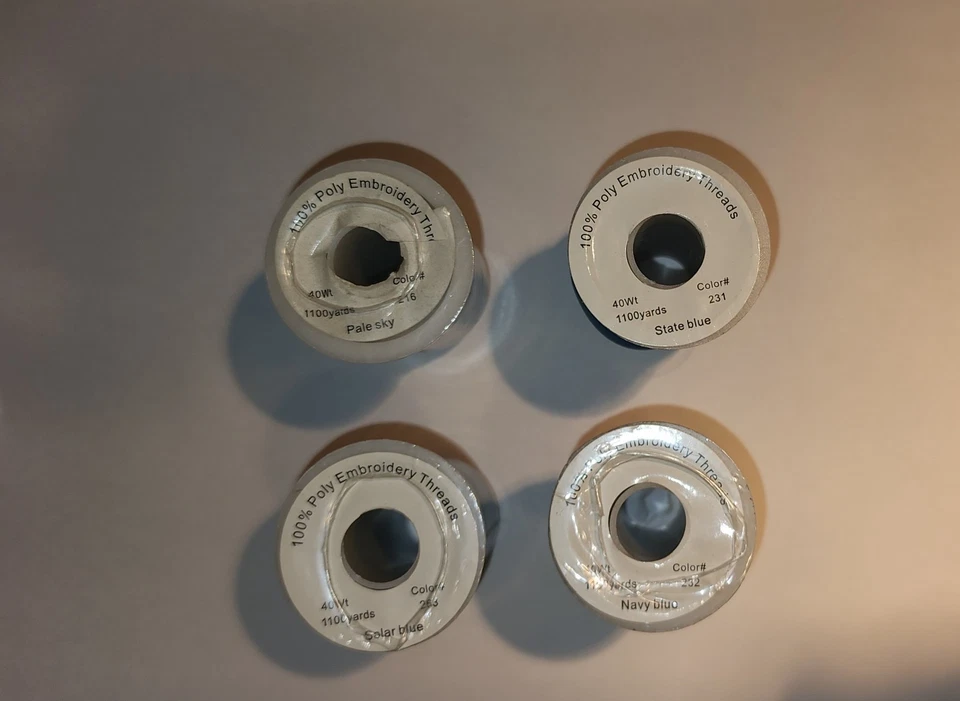 Blue Embroidery THREAD 1100 Yards Each. Has a Beautiful Shimmer to It. - Image 3 of 3