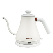 Electric Gooseneck Kettle Stainless Steel 27 oz 1000W Milk White Auto Shut