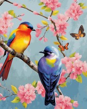 Maomaomi Paint by Numbers DIY Acrylic 16x20 inches, Inseparable King Bird