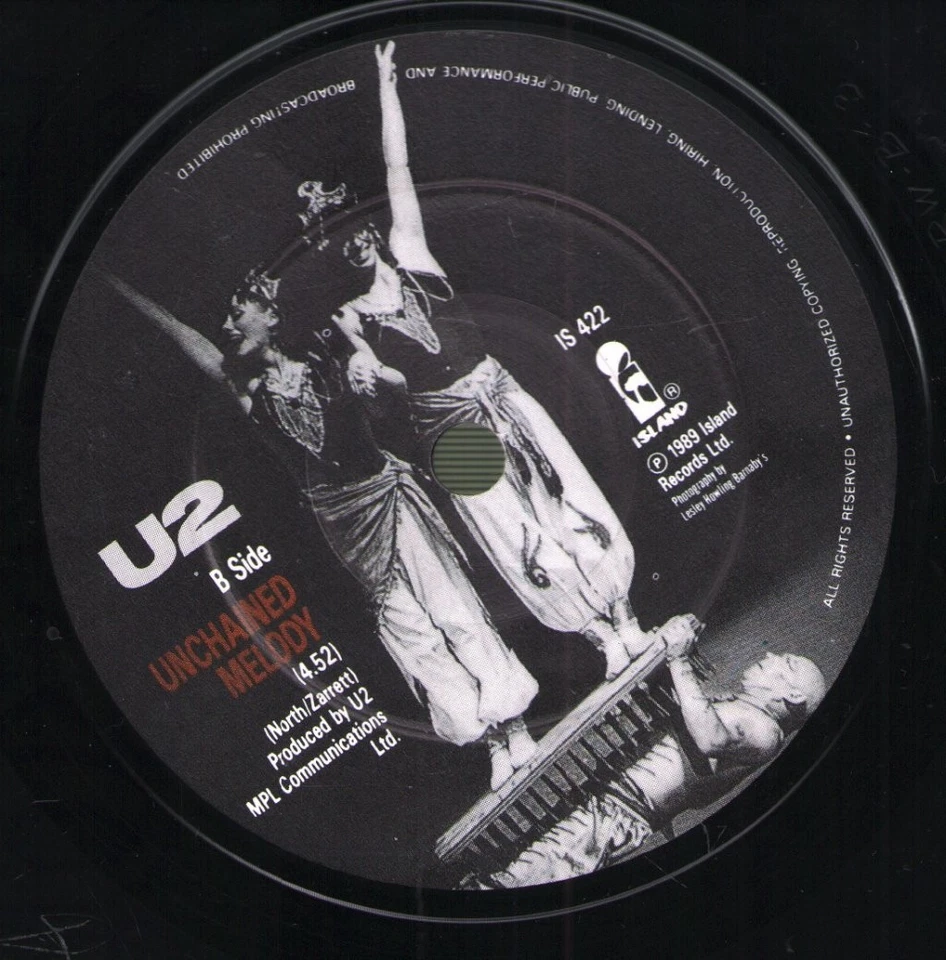 U2 All I Want Is You 7" vinyl UK Island 1989 paper label design 7" in pic sleeve - Image 4 of 4