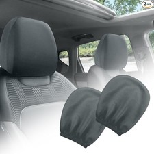 2PCS Car Headrest Cover, Stretchy Fabric Car Seat Headrest Cover for Gray