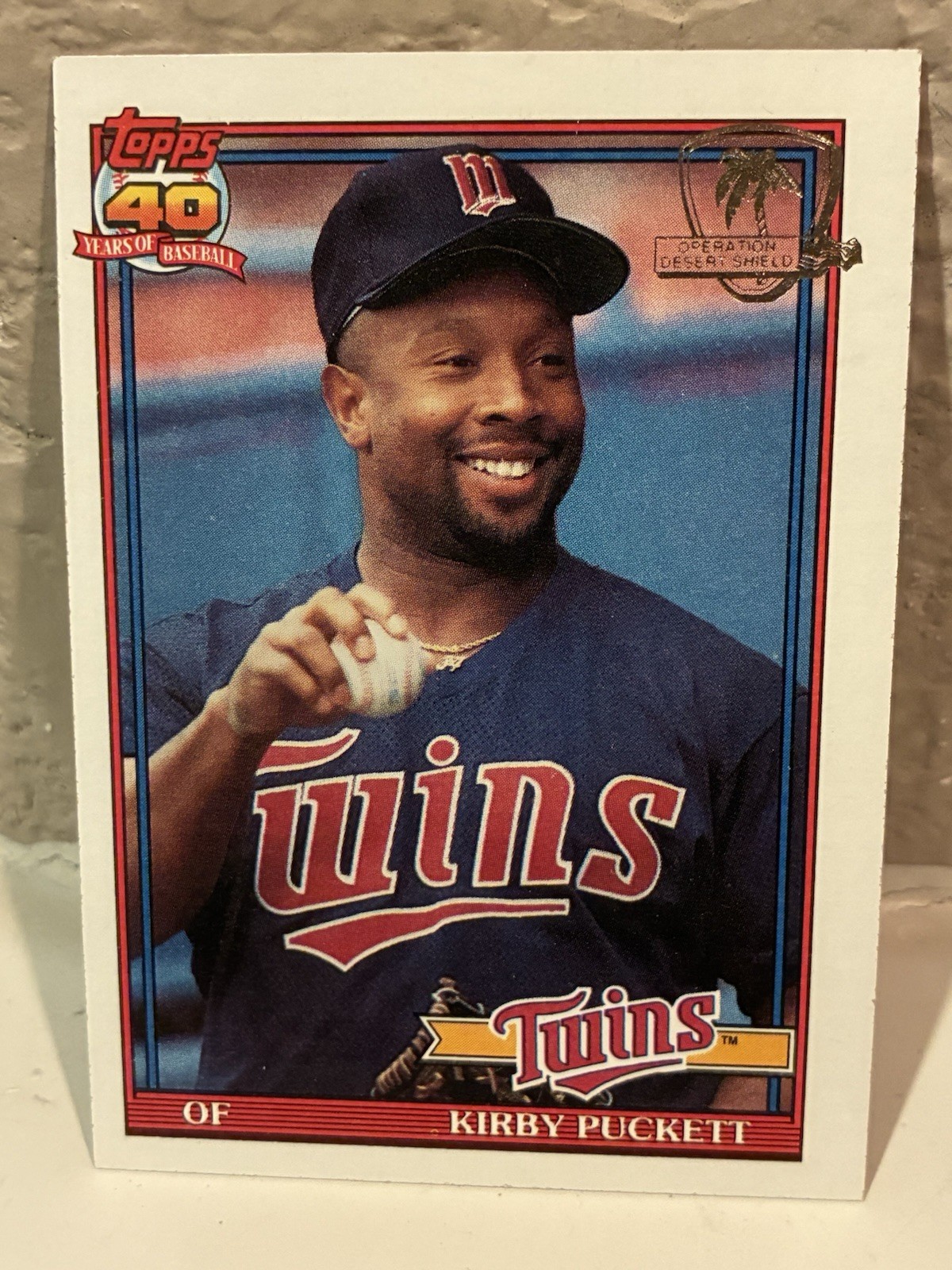 1991 Topps Desert Shield Kirby Puckett #300 Minnesota Twins NRMT G