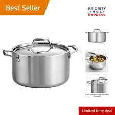 Versatile 6-Quart Induction-Ready Sauce Pan with Stainless Steel Lid - Oven Safe