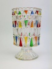 Bunte Glasvase Karaffe Dekovase Design Glaskaraffe Geometrisch Vintage 