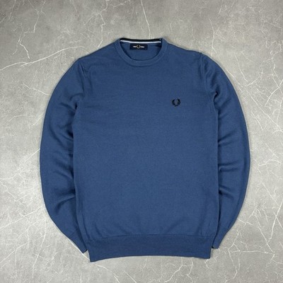 Fred Perry Strickpullover - Größe S - Blau / Marine - Sweatshirt - Pullover
