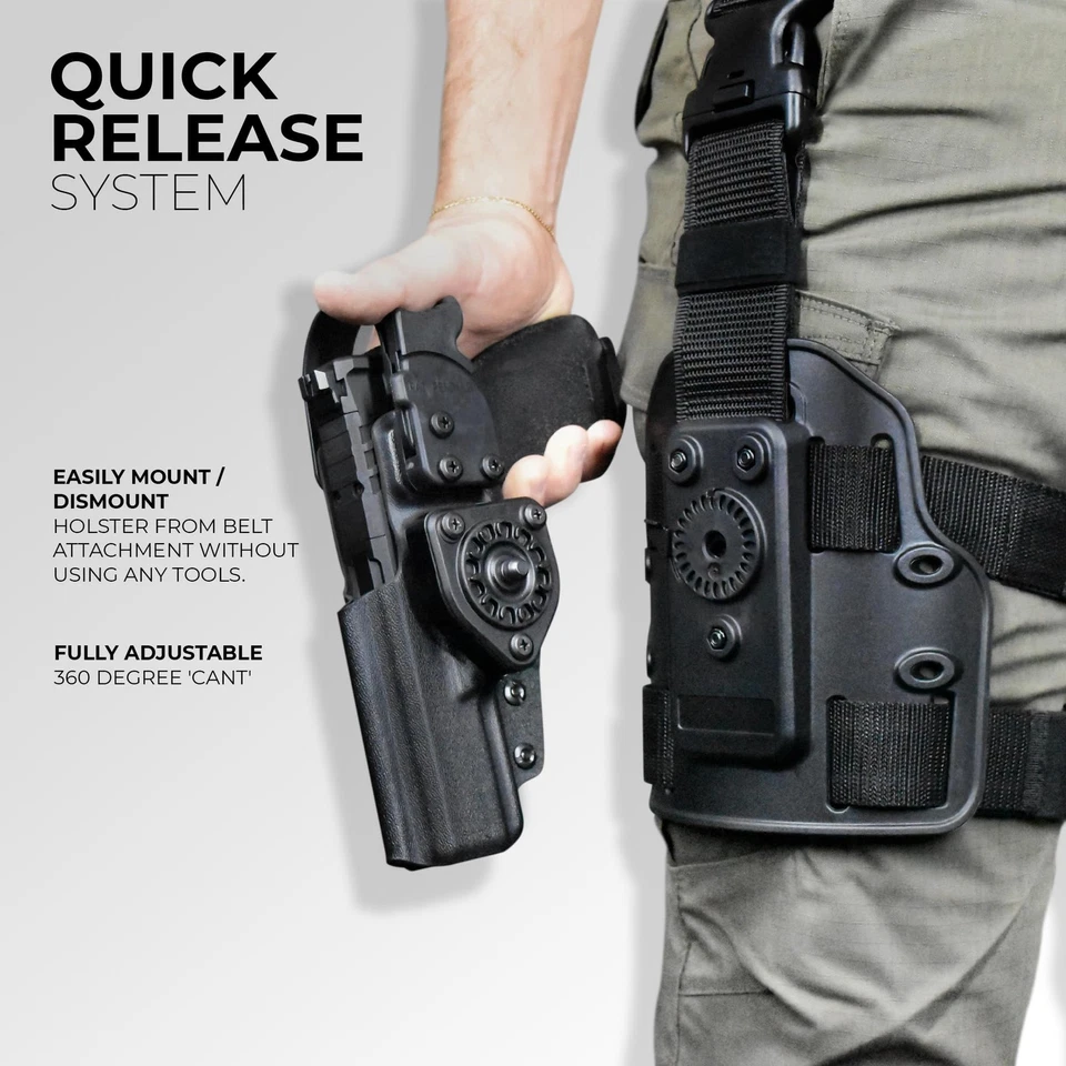 Level II Quick Release Duty Drop Leg Holster fits Springfield Prodigy 5;; w/S... - Image 3 of 4