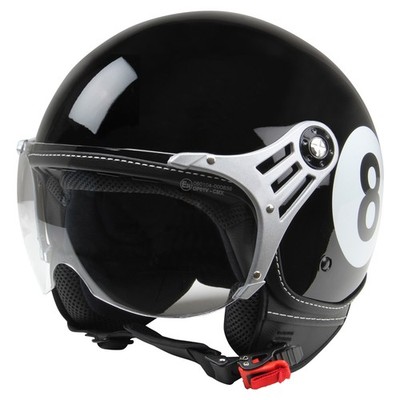 Jethelm Motorradhelm Chopperhelm CMX ''Eightball'' 8-Ball schwarz, Größe M