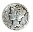 1938-D Mercury Silver Dime
