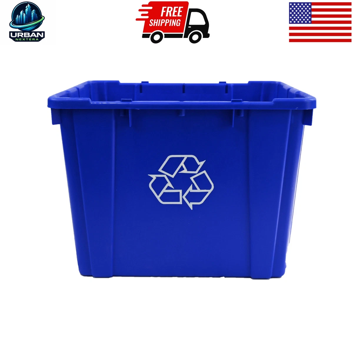 イマン ポワージュブルー トラッシュ缶 Blue Metal Household Trash