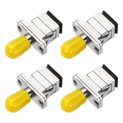 ST to SC Single Mode Simplex Fiber Coupler 4-Pack Optical Cable Adapter