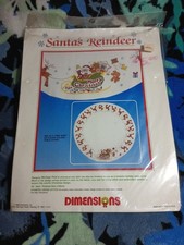 Santa's Reindeer Dimensions Xmas Tree Skirt 40" Stamped Cross Stitch Kit New