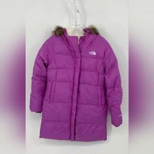 The North Face Girls Purple Insulated Hooded Puffer Jacket Coat Size Large 14 16