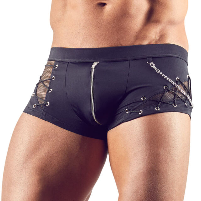 Sexy Herren Pants M-2XL schwarz Kette Unterhose Boxer Shorts Swinger-Club "Punk&#034
