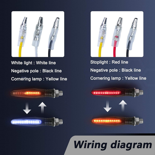 Motorcycle Flowing Turn Signal Lights /brake Indicators 12v(Pack of 4) - Picture 6 of 12