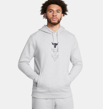 Under Armour Men's Project Rock Rival Fleece Hoodie Large Gray 1386874-011 NWT