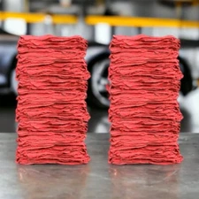 2500 Pcs Red Shop Towels Jumbo 15x15 Cleaning Rags, A-Grade & Free Shipping