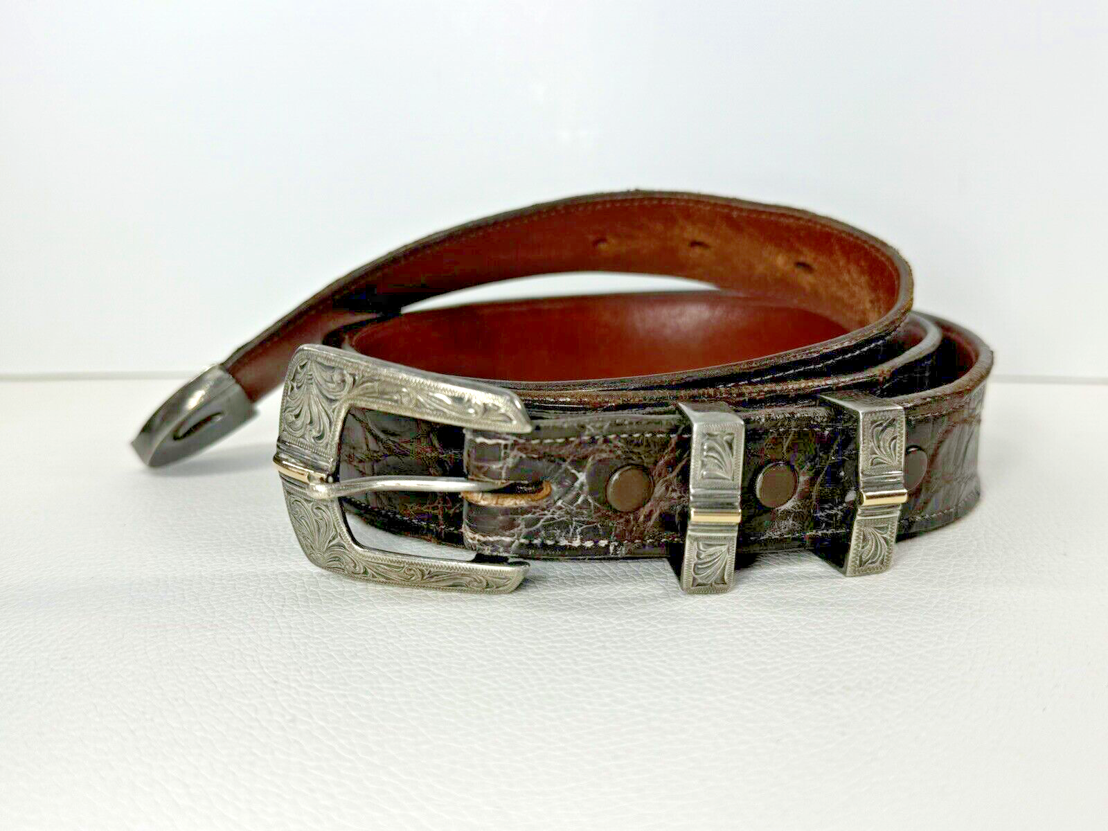 Vintage Clint Orms Sterling Silver Belt Buckle Western Greg Jensen Original