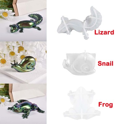 Frog Gecko Snail Shape Silicone Mould Epoxy Casting Molds Resin Craft Supply DIY