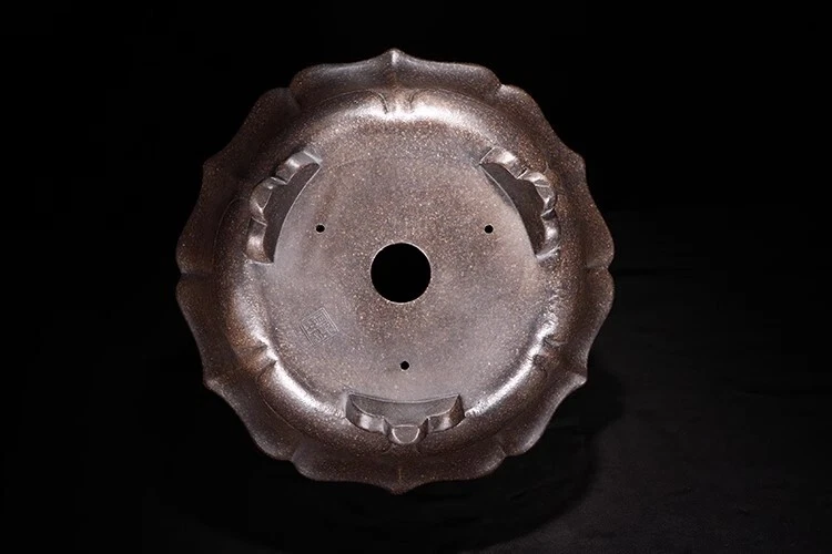 12in Collection Chinese Antiqued Refine Zisha Handmate Round Flower Bonsai Pot - Image 3 of 4