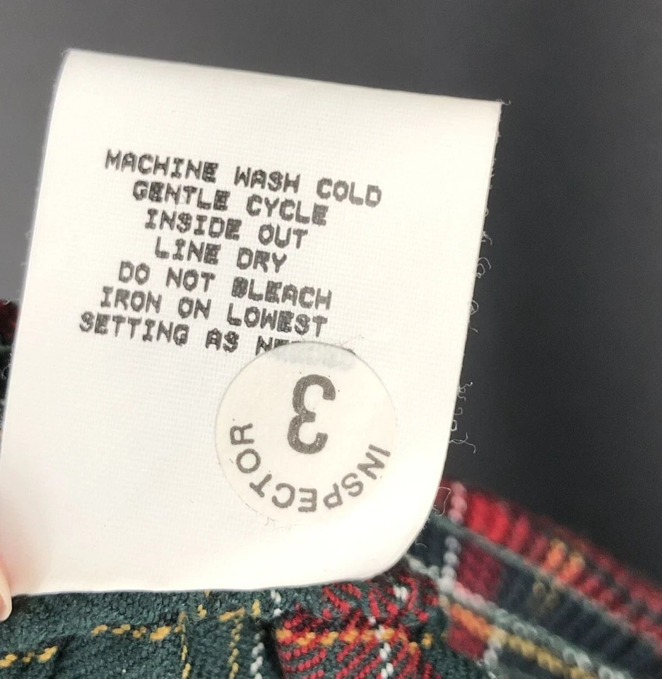 Falda plisada a cuadros vintage niñas 10/mujeres XS roja verde EE. UU. Dark Academia Preppy Foto 4 de 4