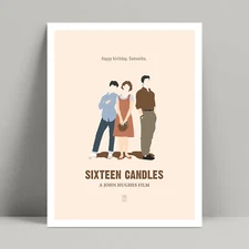 Sixteen Candles - Minimalist Movie Poster, John Hughes Movie, Molly Ringwald