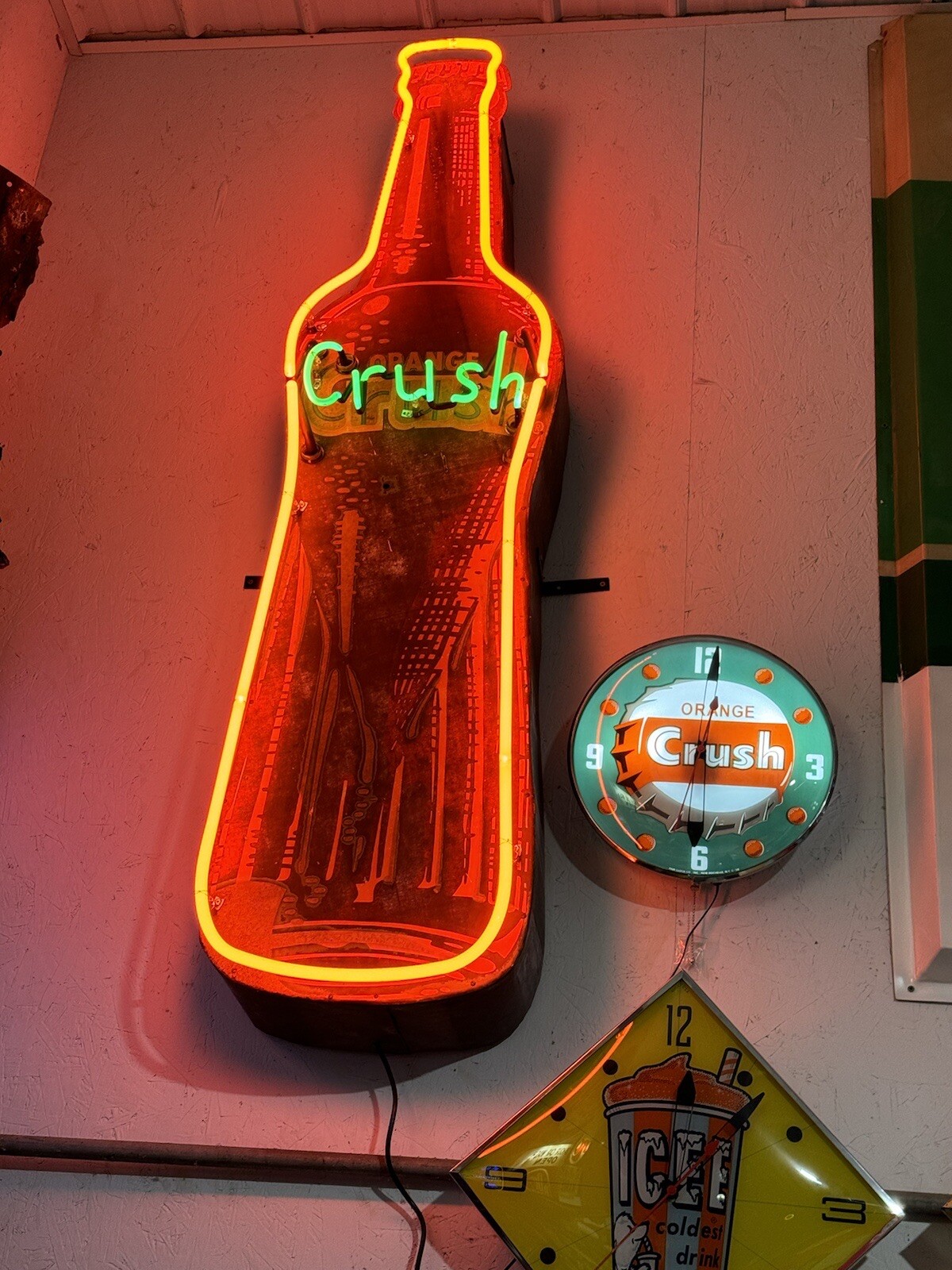 Vintage ORANGE CRUSH NEON sign with new glass And Transformer eBay