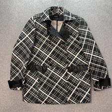 Max&co. Jacket Women's 2 Black White Plaid Tapestry 60s 80s Preppy Retro Classic